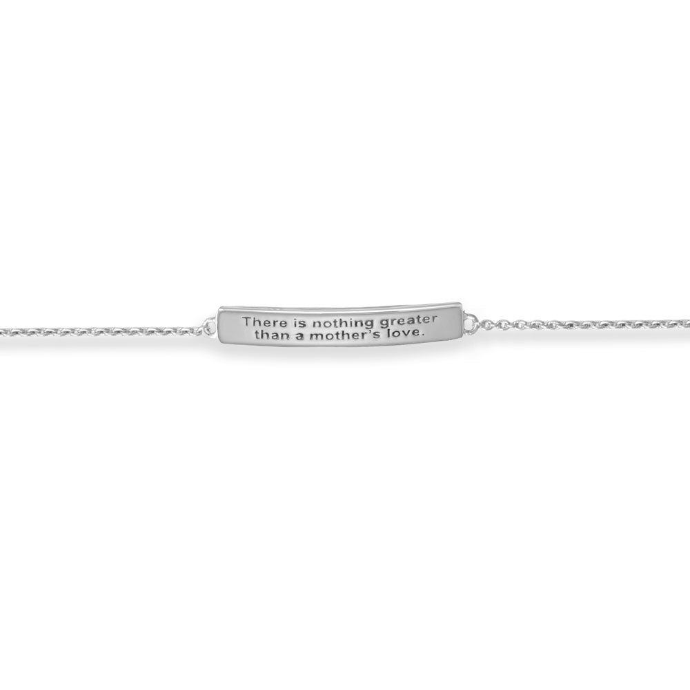 7" + 2" Oxidized Etched Sentiment Bracelet For Mom