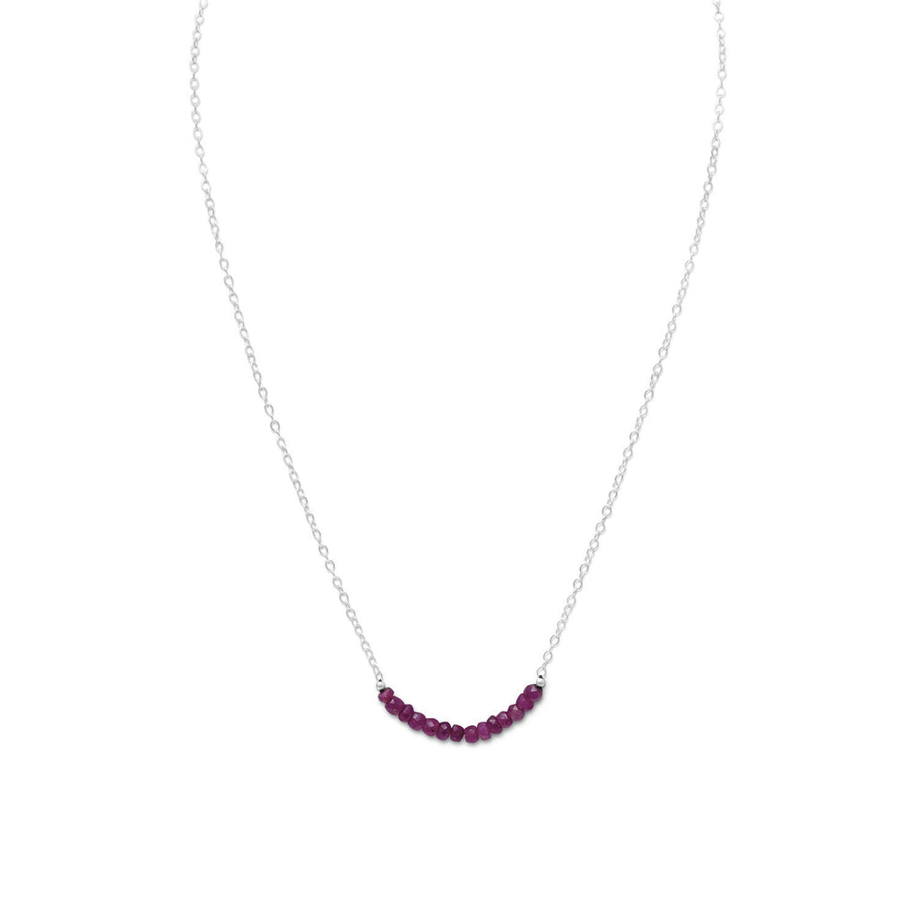 Faceted Corundum Bead Necklace - July Birthstone