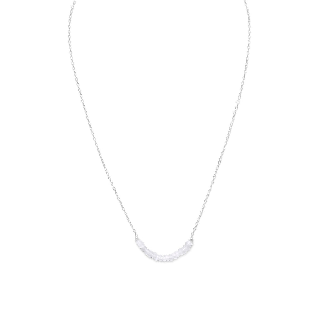 Faceted Rainbow Moonstone Bead Necklace - October Birthstone