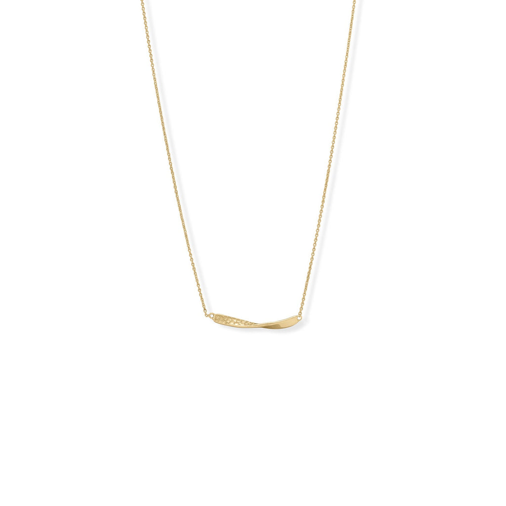 16" + 2" 1/2 Twist Textured Bar Necklace