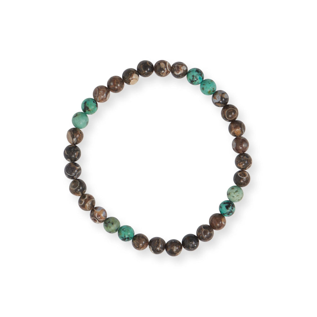 8" Jasper and African Turquoise Stretch Bracelet